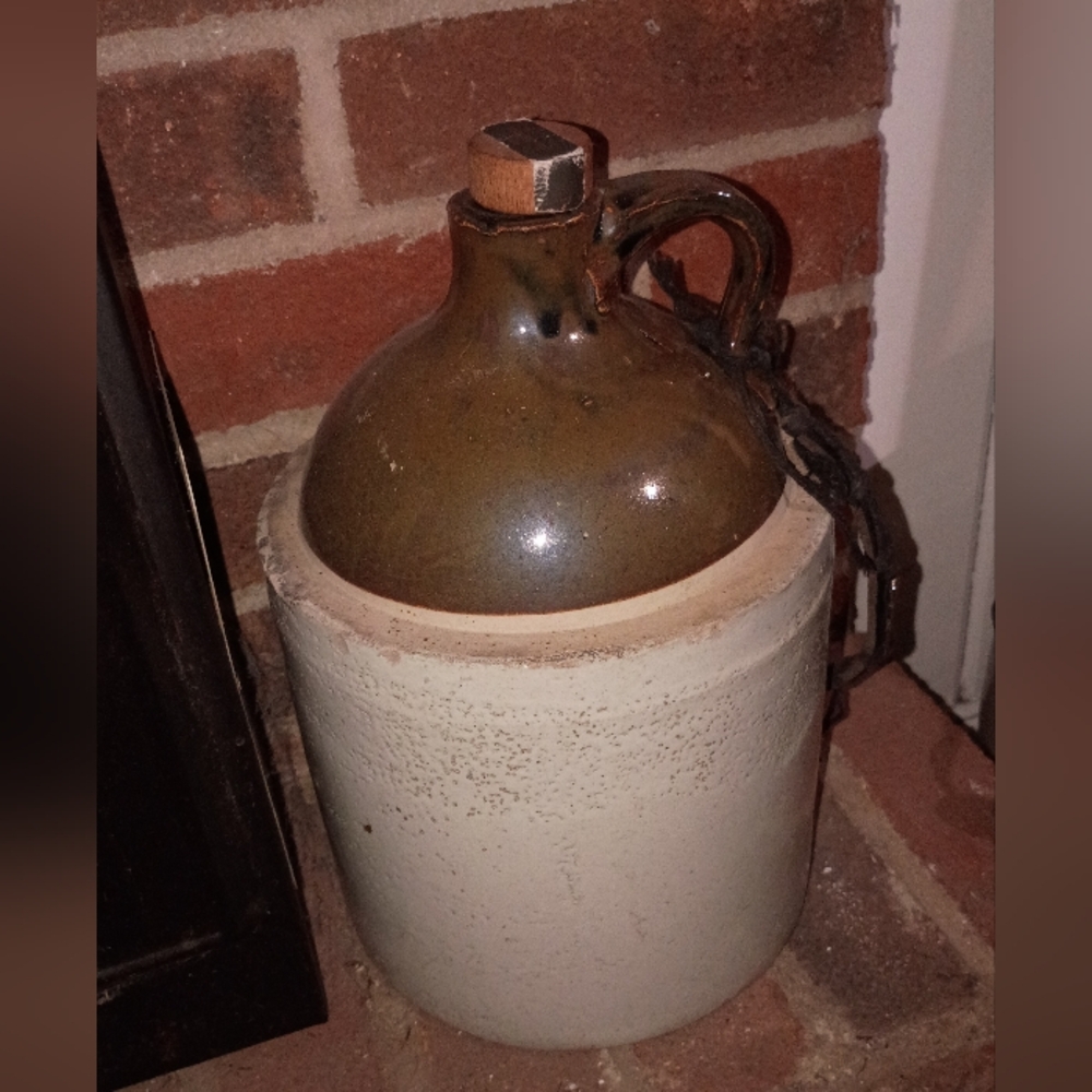Rustic Brown and Cream Ceramic Jug